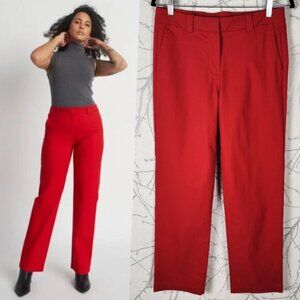 Kit and Ace Red Stretch Ponte Twill Mid Rise Straight Leg A to B Pants